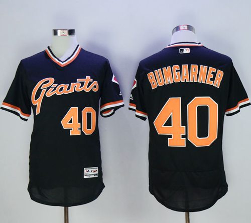 Giants #40 Madison Bumgarner Black Flexbase Authentic Collection Cooperstown Stitched MLB Jersey